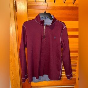 TailorByrd Reversible quarter-zip pullover, burgundy & blue - mens size large